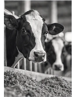 Dairy cows at a feed trough